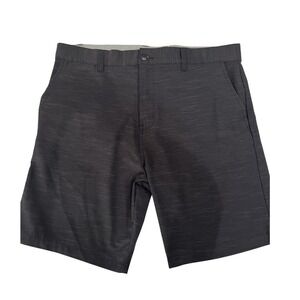 Burnside Mens Hybrid Shorts Size 38 Black Slub Weave Quick Dry Stretch Golf 10in